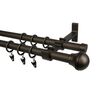 Karnisz podwójny KULKA GRAWER brązowy 240 cm 19 mm metalowy
