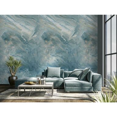 Tapeta Panoramiczna Marble Marmur Niebieski 159 X 280 Cm - Fototapety ...