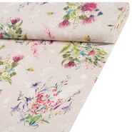 Tkanina bawełniana na mb ARTEMISA beżowa w kwiaty szer. 140 cm