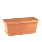 Skrzynka balkonowa 39.2 x 18.4 cm plastikowa terakota z podstawką PROSPERPLAST