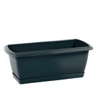 Skrzynka balkonowa 39.2 x 18.4 cm plastikowa antracytowa z podstawką PROSPERPLAST
