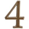 Cyfra 4 wys. 5 cm metalowa brązowa