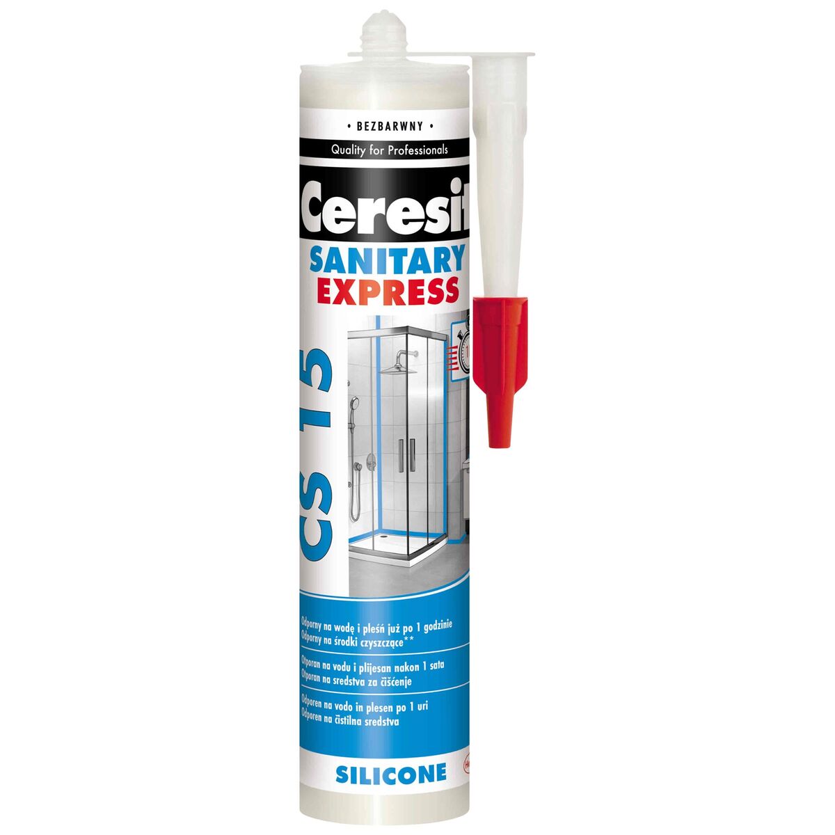 Silikon sanitarny expres CS15 280ml bezbarwny Ceresit