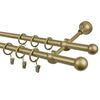 Karnisz ROMA KULKA 200 cm podwójny złoty 16 mm metalowy