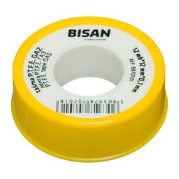Taśma teflonowa DO GAZU / WODY 12 mm/12 mb BISAN