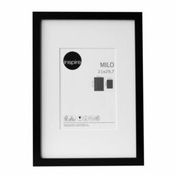 Ramka na zdjęcia Milo 21 x 29.7 cm czarna MDF Inspire