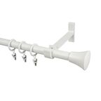 Karnisz TAZZA 200 cm pojedynczy biały 19 mm metalowy