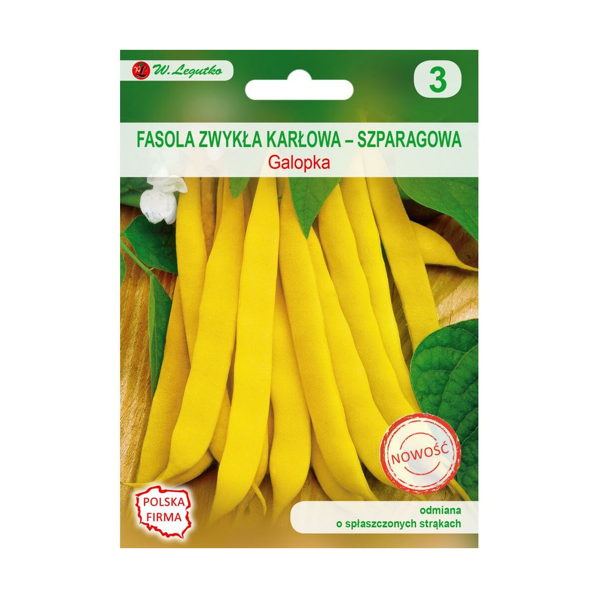 Fasola szparagowa karłowa Galopka nasiona 35g W. Legutko