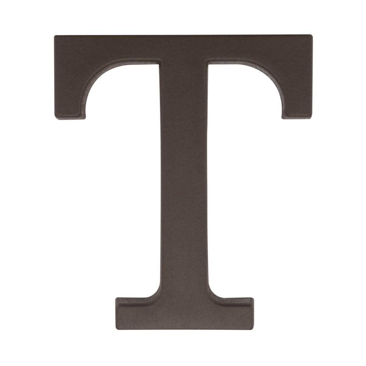 Litera T wys.9 cm plastikowa brązowa