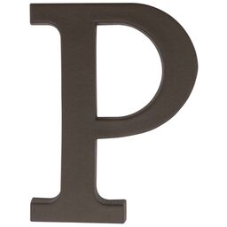 Litera P wys.9 cm plastikowa brązowa