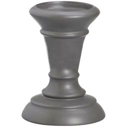 Świecznik ceramiczny na świecę stołową wys. 9.5 cm grafitowy