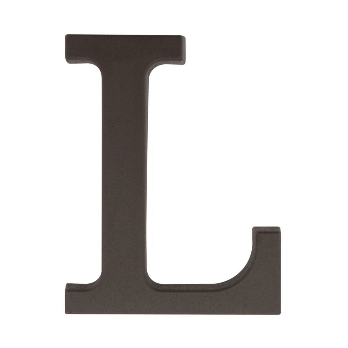 Litera L wys.9 cm plastikowa brązowa
