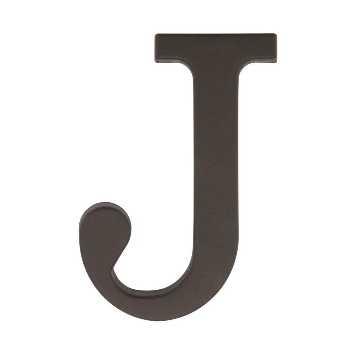Litera J wys.9 cm plastikowa brązowa