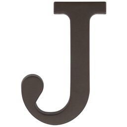 Litera J wys.9 cm plastikowa brązowa