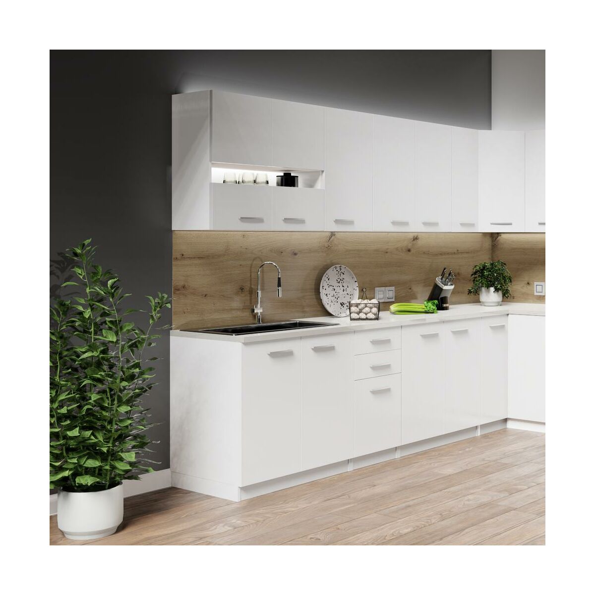 Szafka kuchenna wisząca Miami 60 cm kolor biały