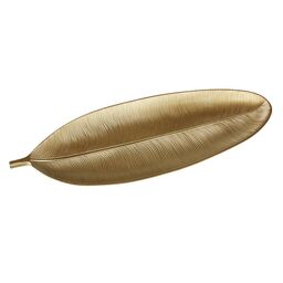 Patera dekoracyjna liść Asuan 27 x 10 cm złoty