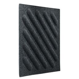Panel ścienny 3D akustyczny filcowy dekoracyjny 30x30 cm Kwadrat z paskami skośnymi czarny