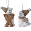Zawieszka miś polarny narty 9 cm 1 szt. mix
