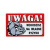 Znak informacyjny UWAGA! WCHODZISZ NA WŁASNE RYZYKO