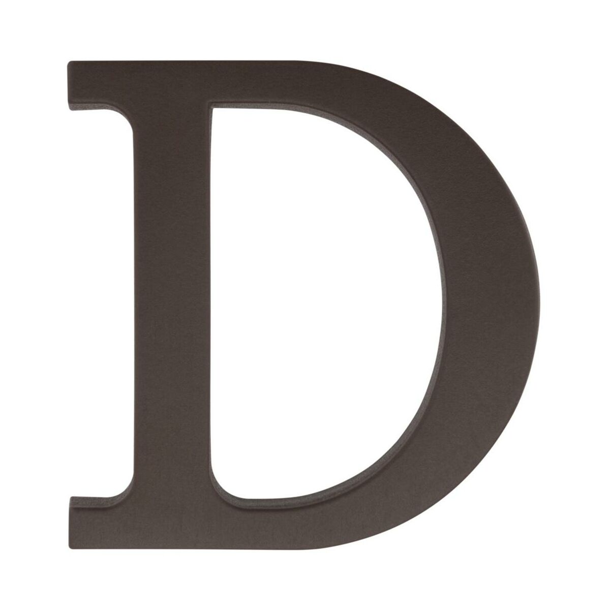 Litera D wys.9 cm plastikowa brązowa
