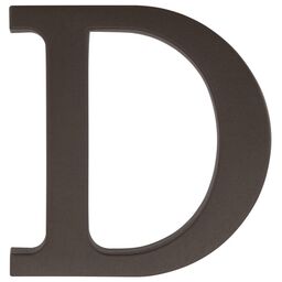 Litera D wys.9 cm plastikowa brązowa