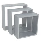 Zestaw 3 półek ściennych Cube square beton Spaceo