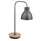Lampka biurkowa VARIO czarna z drewnem E27 CANDELLUX