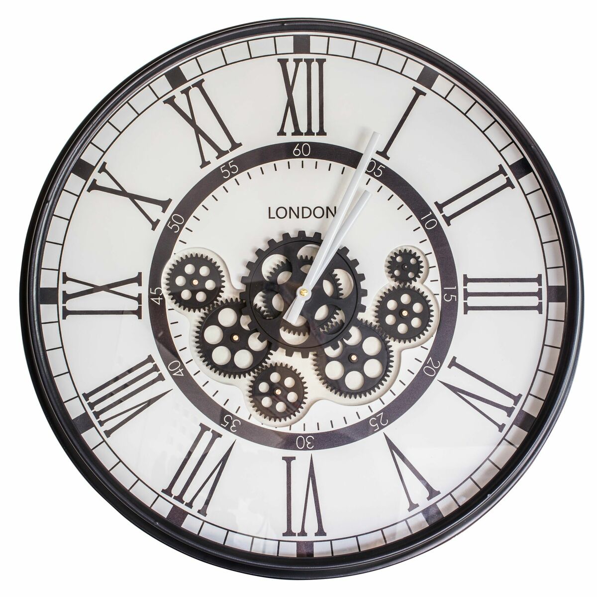 Zegar ścienny z mechanizmem śr. 60 cm biało-czarny