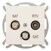 Gniazdo RTV 2XSAT KOŃCOWE SENTIA Kremowy ELEKTRO-PLAST