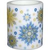 Lampion świąteczny na świeczkę SNOWFLAKES NAVY BLUE wys. 10 cm