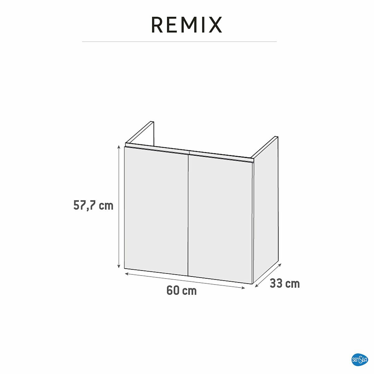 Szafka pod umywalkę Remix Biały Mat 60 Sensea