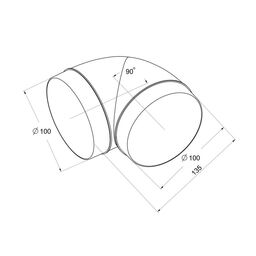 Kolanko wentylacyjne OKRĄGŁE 90° 100 mm  0.1 m EQUATION
