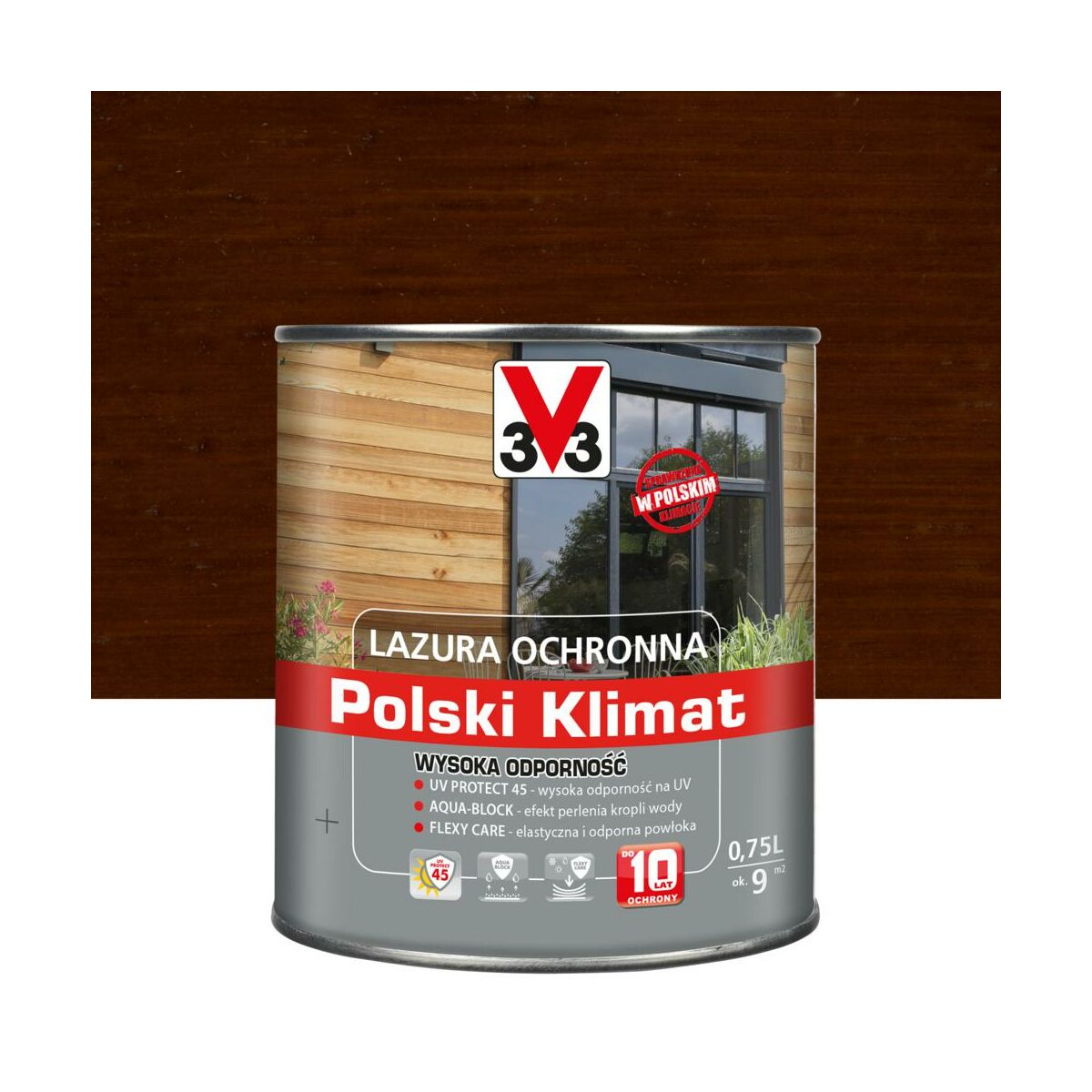 Lazura do drewna Polski klimat 0.75 l Mahoń V33