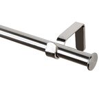 Karnisz OSLO 160 cm pojedynczy srebrny efekt stali 19 mm metalowy