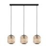 Lampa wisząca BORDESLEY drewno czarna 3 x E27 EGLO