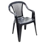 Krzesło ogrodowe Beryl 55 x 80 cm plastikowe antracytowe