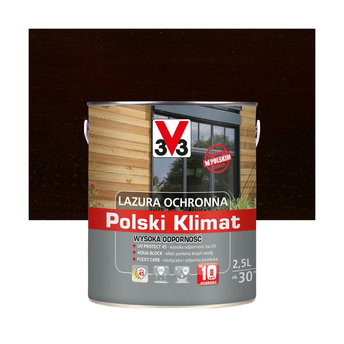Lazura do drewna Polski klimat 2.5 l Ciemny orzech V33
