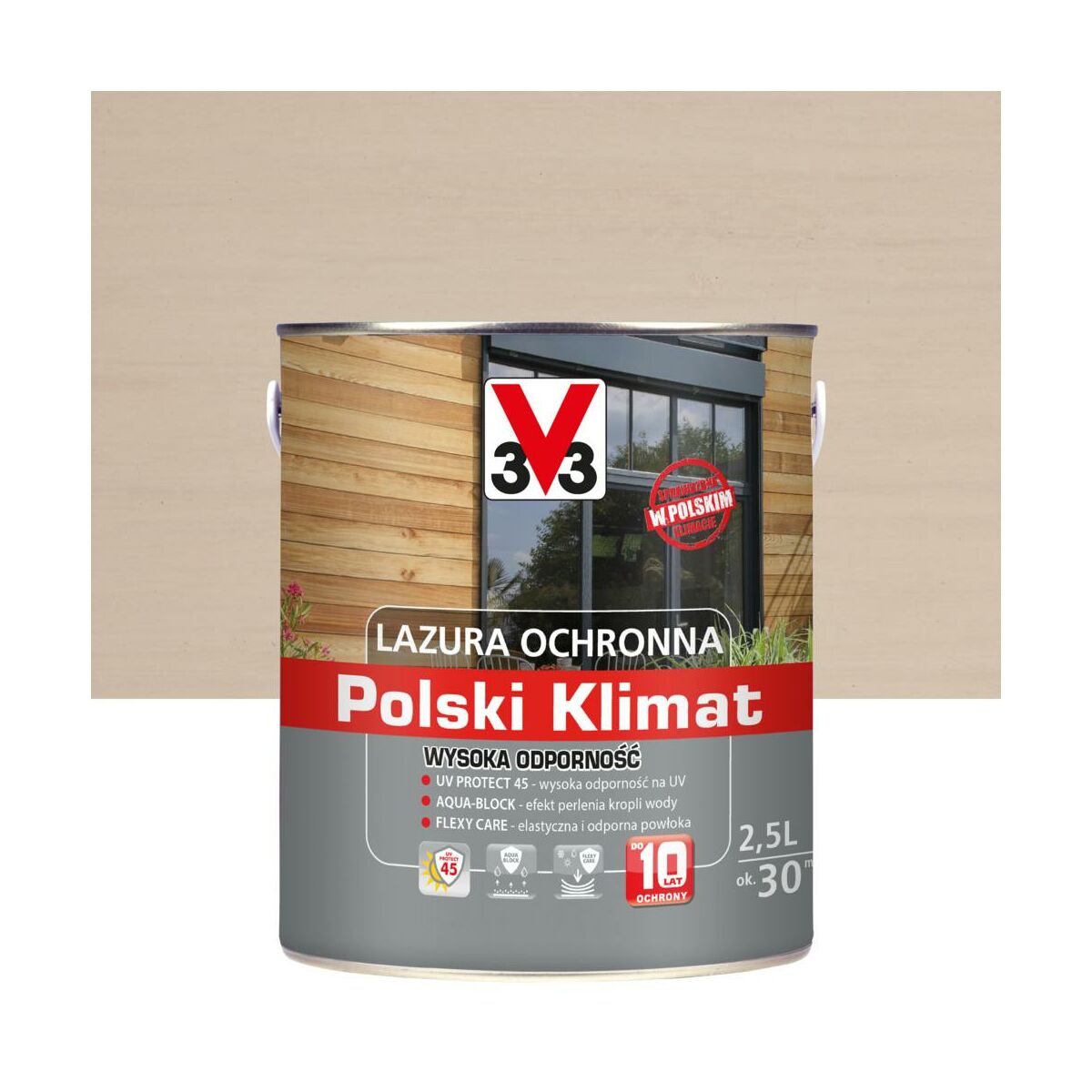 Lazura do drewna Polski klimat 2.5 l Biały kremowy V33
