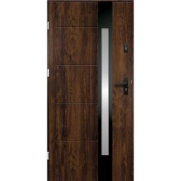 Drzwi zewnętrzne stalowe wejściowe Ariadna orzechowo-czarne 80 Lewe  Ok Doors Trendline