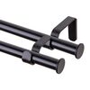 Karnisz OSLO 200 cm podwójny czarny mat 19 mm metalowy