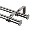 Karnisz OSLO 160 cm podwójny srebrny 19 mm metalowy