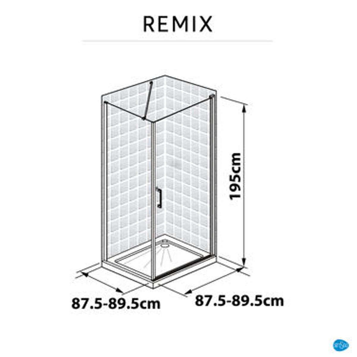 Kabina prysznicowa Remix 90 x 195 cm Sensea