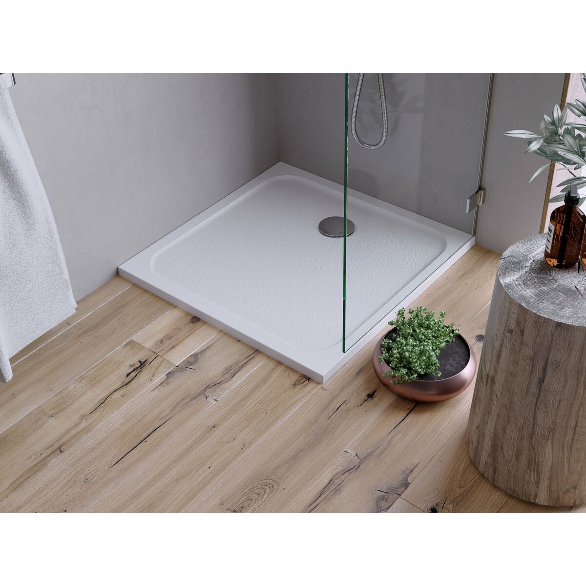 Brodzik do kabiny prysznicowej płaski Easy 80 x 80 cm Sensea