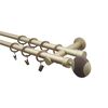 Karnisz KIRA 240 cm podwójny szampański złoty 19 mm metalowy