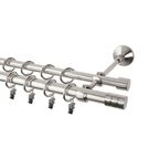 Karnisz FORIO 200 cm podwójny nikiel 19/16 mm metalowy INSPIRE