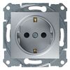 Gniazdo pojedyncze SEDNA aluminium SCHUKO SCHNEIDER