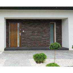 Drzwi zewnętrzne stalowe wejściowe pasywne Auria 2 orzech 90 lewe Splendoor