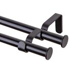 Karnisz OSLO 160 cm podwójny czarny mat 19 mm metalowy