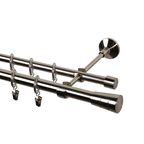 Karnisz SYCYLIA 240 cm podwójny nikiel 20/16 mm metalowy