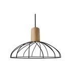 Lampa wisząca MODERNO czarna z drewnem GU10 LIGHT PRESTIGE